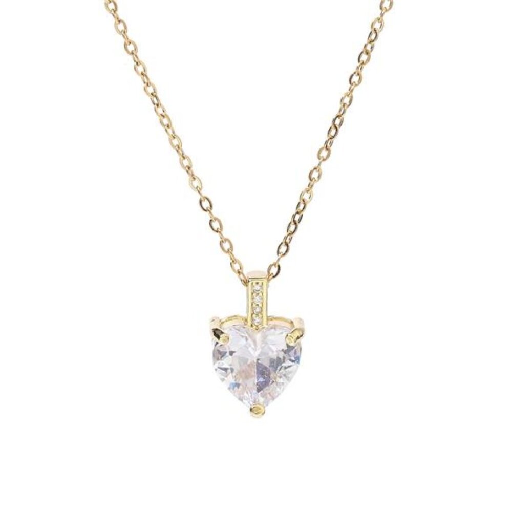 CZ Birthstone Necklace | April | For Women | 14K Gold Plated Necklace